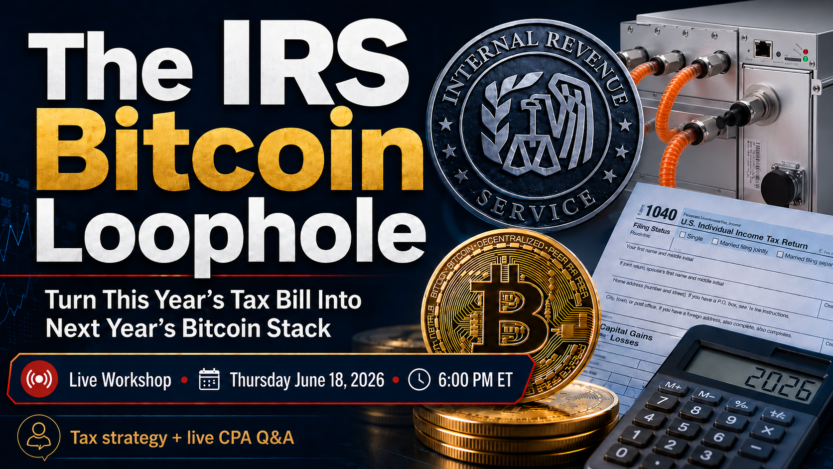 The IRS Bitcoin Loophole live workshop